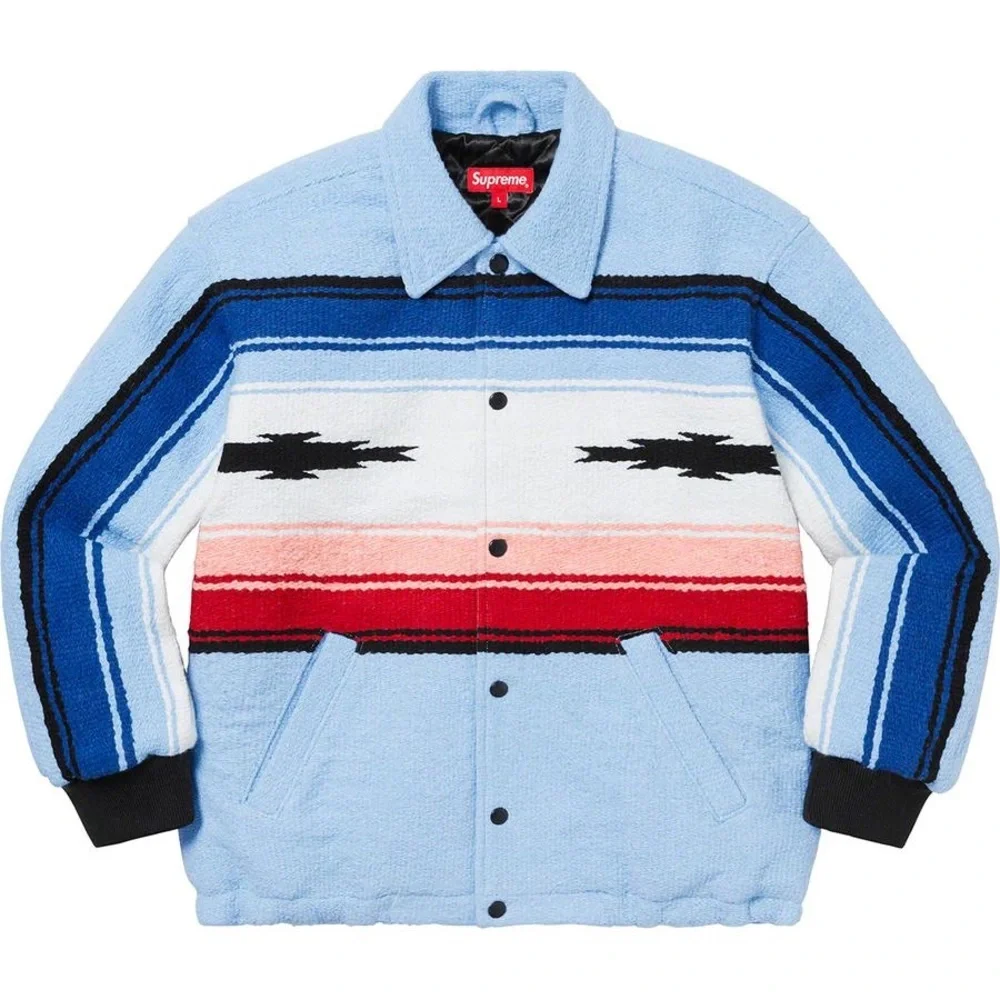 Like New Supreme Taxcala Blanket Men’s Jacket In Light Blue - Size L - Picture 16 of 16